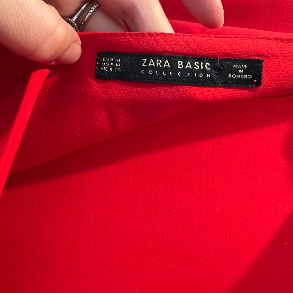 Zara Basic Mini Red Dress Size: Medium - image 5